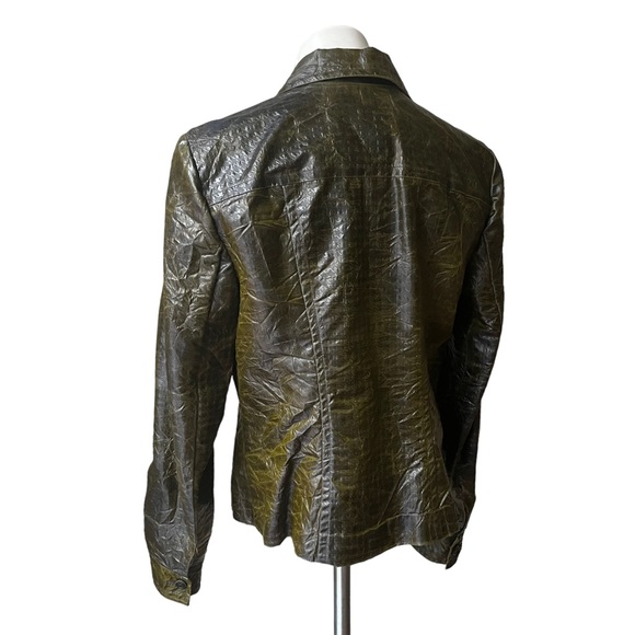 Emil Rutenberg Button Down Textured Crinkle Sheen Blouse - Picture 5 of 11